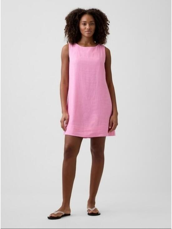 GAP Dresses & Skirts - Gap Linen-Blend Apron Mini Dress May Pink NWT SMALL Sleeveless